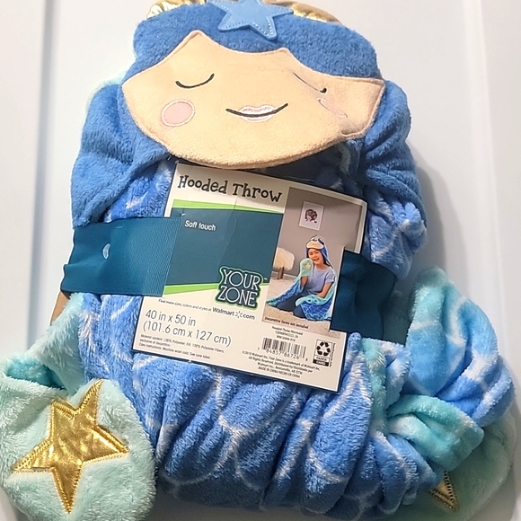 Your Zone Mermaid Hooded Throw Blanket - Picture 5 of 5